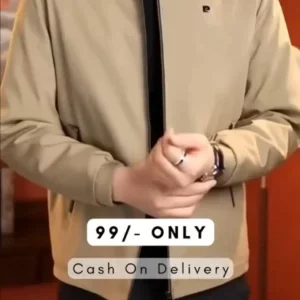 Refined Beige Zip Jacket – Versatile Smart Casual Essential for Modern Wardrobes